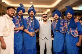 Khan Saab with bhangra team 